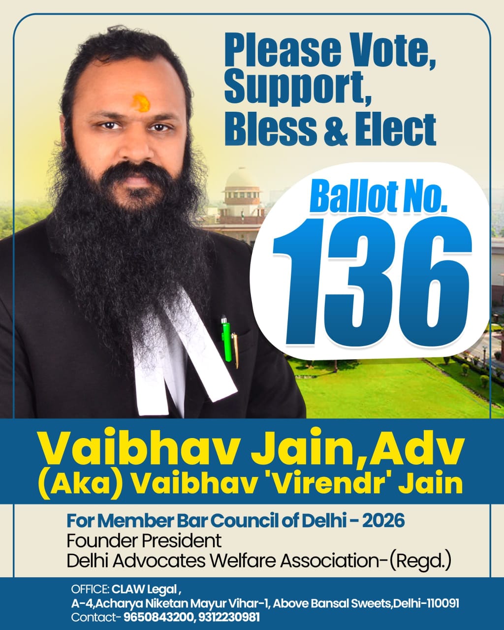 Vaibhav Jain Ballot No 136